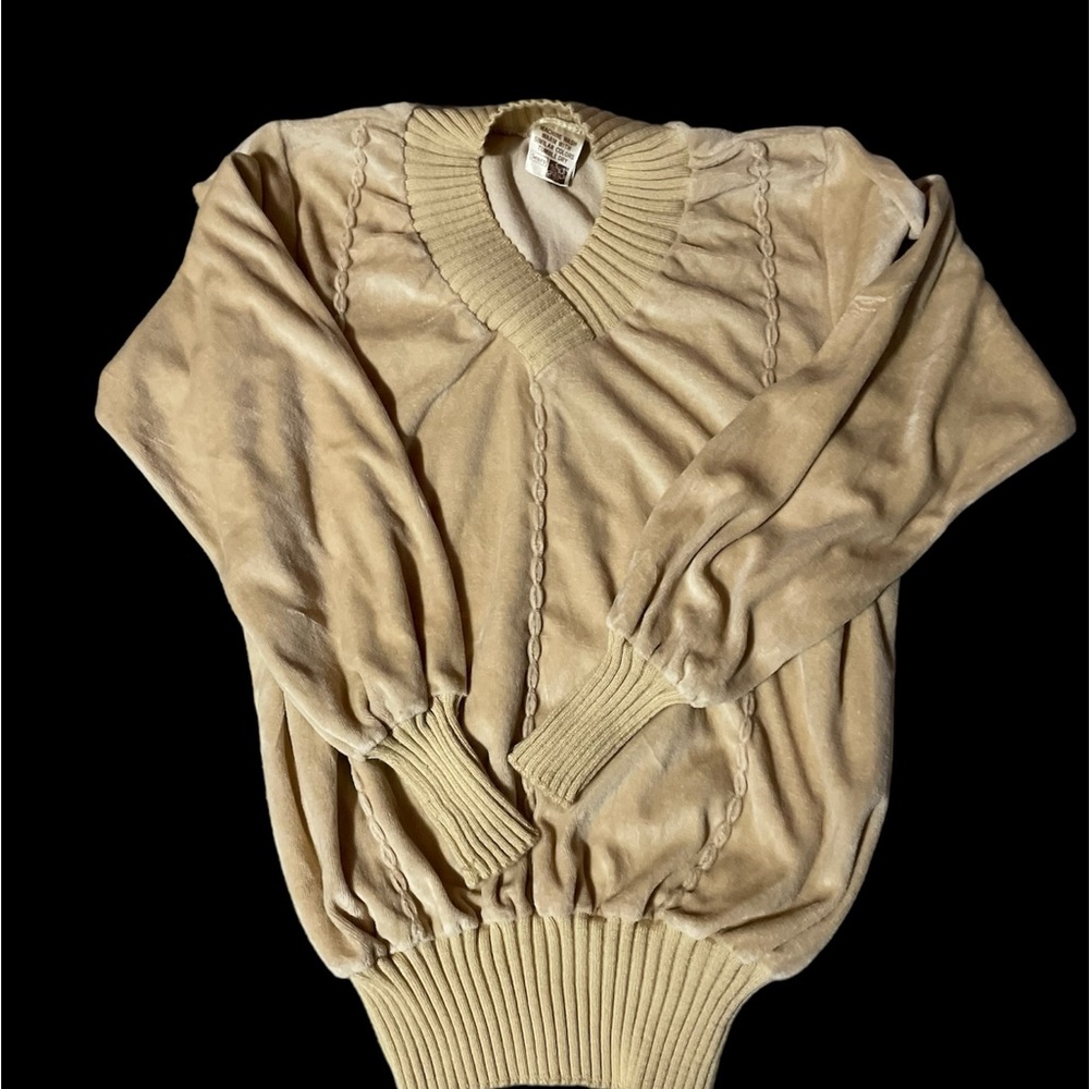 Vintage 70s-80s Sears Velour V-Neck Sweater